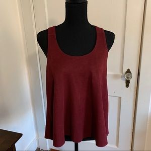 Guess Faux Suede Maroon Top